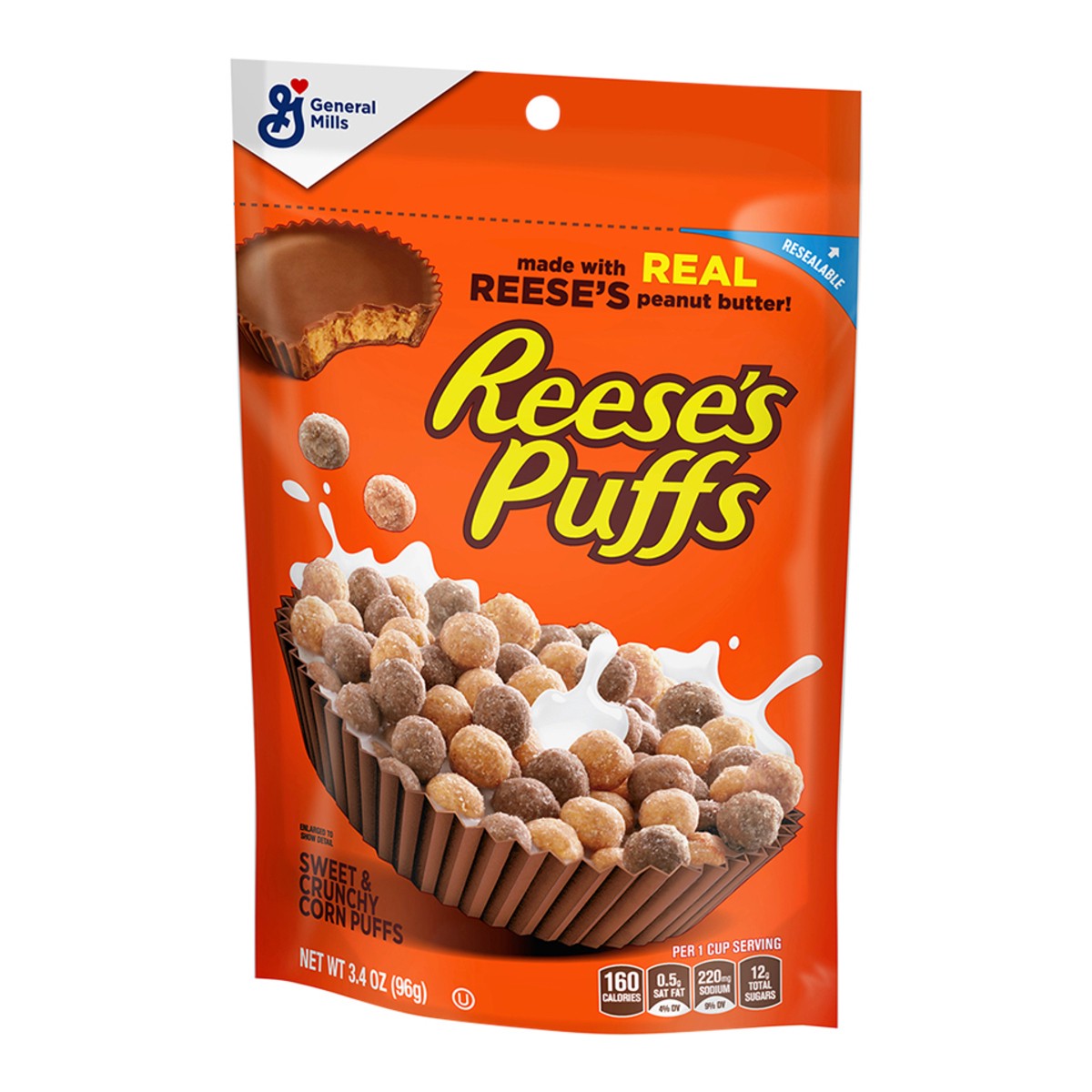 slide 4 of 12, Reese's Puffs Cereal, Chocolatey Peanut Butter, with Whole Grain, 3.4 oz, 3.4 oz