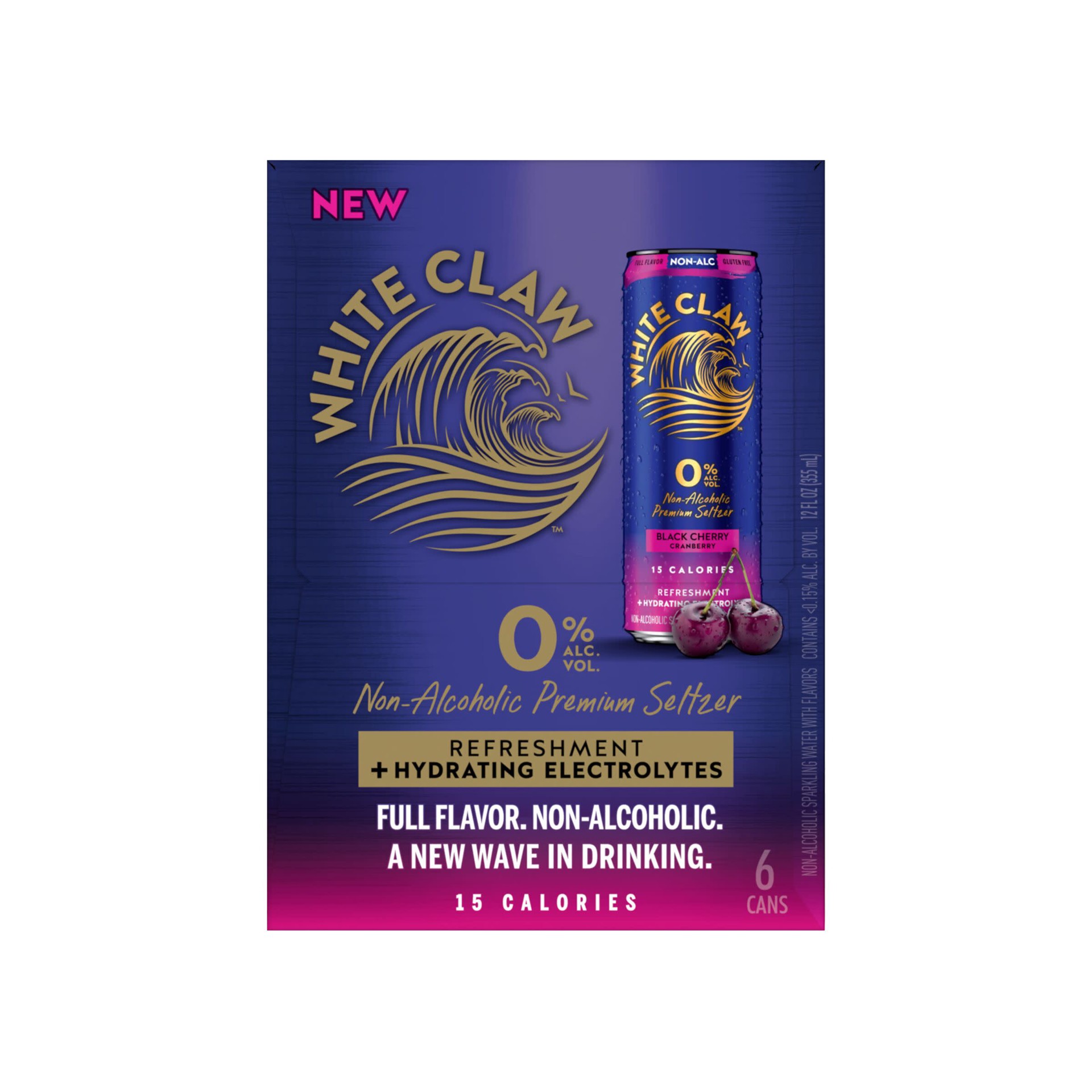 slide 2 of 10, White Claw Zero Proof Black Cherry Cranberry, 6 Pack, 12 fl oz Cans, 6 ct; 12 oz