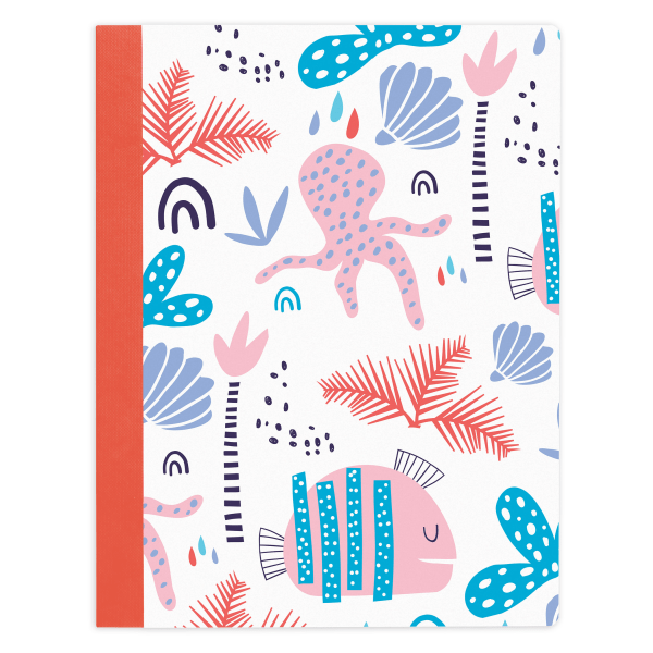 slide 1 of 1, Office Depot Brand Fashion Composition Notebook, 7-1/2'' X 9-3/4'', Wide Ruled, 160 Pages (80 Sheets), Nautical, 80 ct