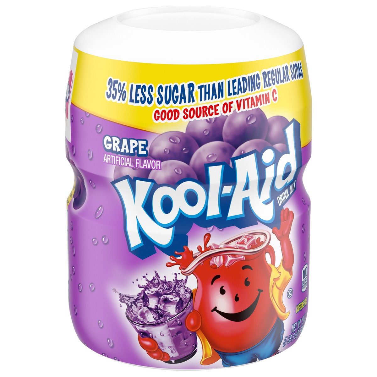 slide 9 of 9, Kool-Aid Sugar-Sweetened Grape Artificially Flavored Powdered Soft Drink Mix, 19 oz Canister, 