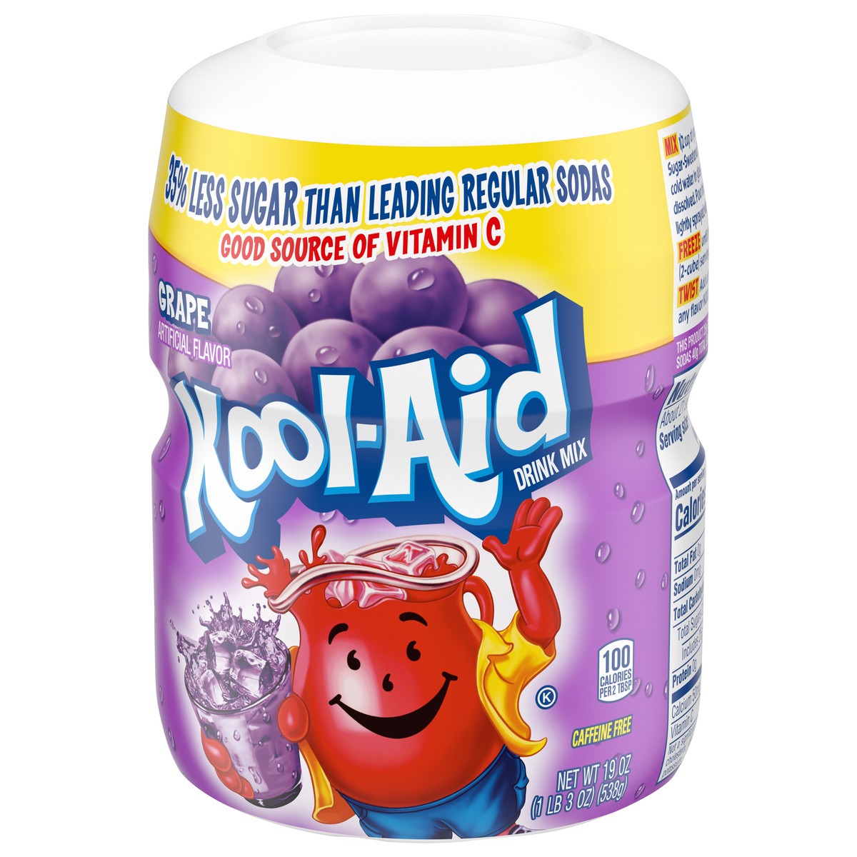 slide 2 of 9, Kool-Aid Sugar-Sweetened Grape Artificially Flavored Powdered Soft Drink Mix, 19 oz Canister, 