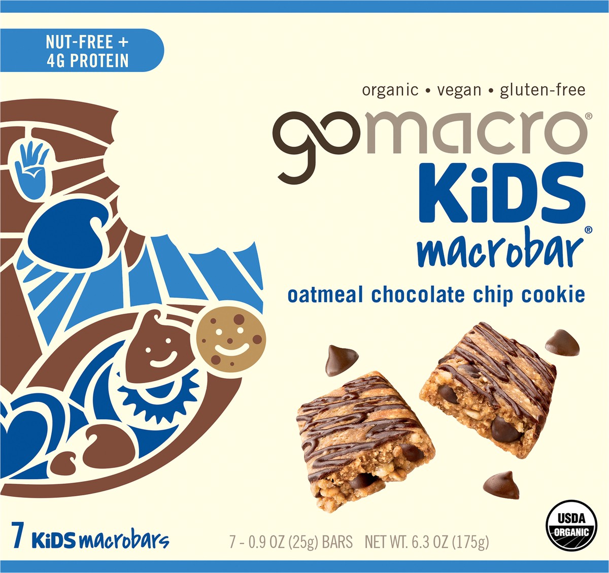 slide 4 of 7, GoMacro Oatmeal Chocolate Chip Cookie Kids MacroBar 7ct Multipack, 7 ct
