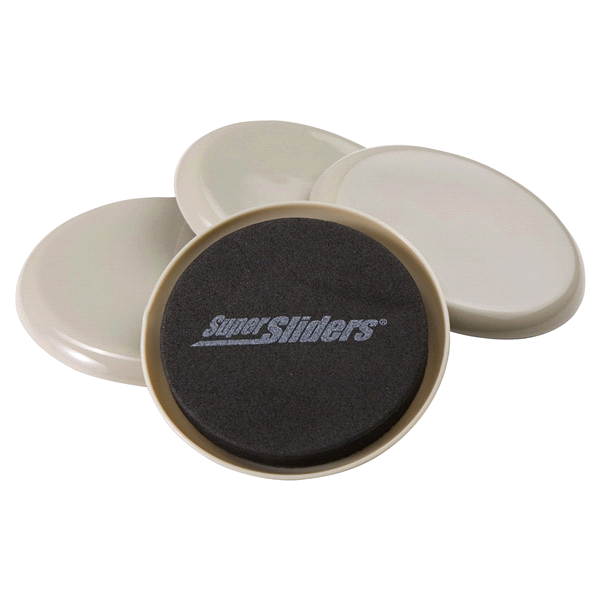 slide 1 of 1, SuperSliders Super Sliders, Round, Beige, 4 ct