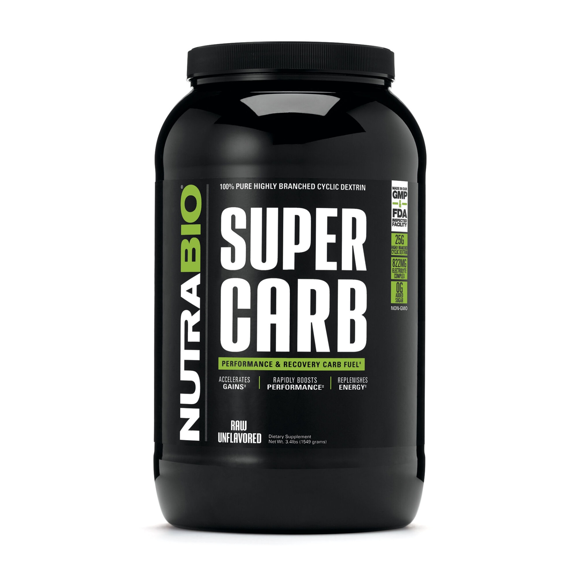 slide 1 of 1, NutraBio Super Carb - Raw Unflavored, 4 lb