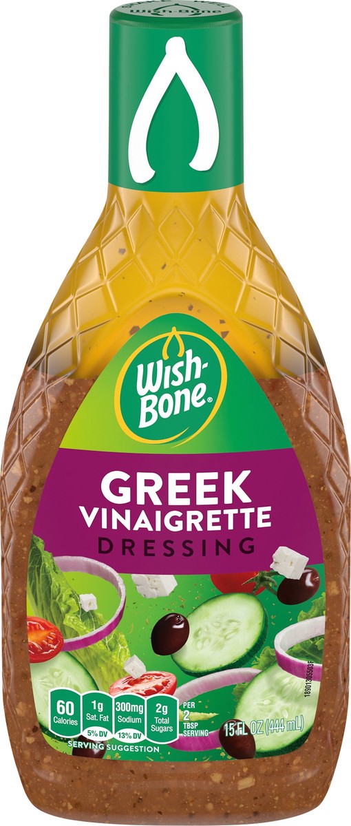 slide 6 of 9, Wish-Bone Greek Vinaigrette Salad Dressing, 15 FL OZ, 15 fl oz