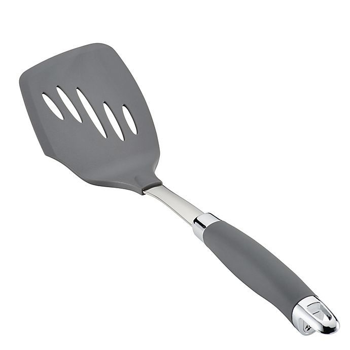 slide 1 of 2, Anolon Suregrip Nylon Nonstick Slotted Turner - Gray, 13.25 in