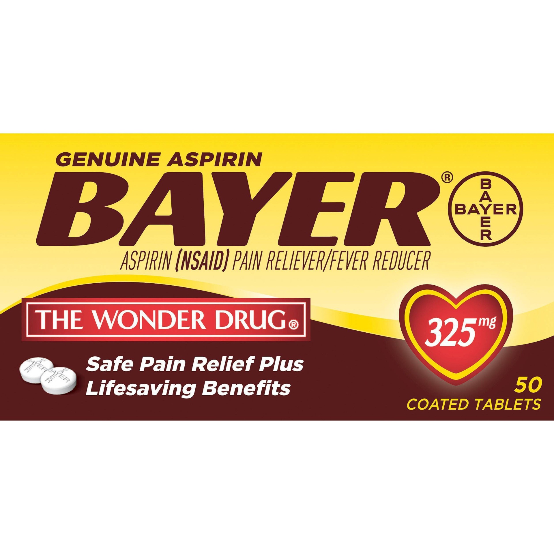 slide 1 of 3, Bayer Genuine Aspirin, 50 ct; 325 mg