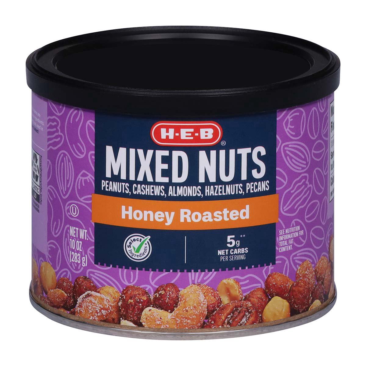 slide 1 of 1, H-E-B Honey Roasted Mixed Nuts, 10 oz