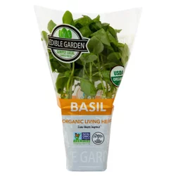 Edible Garden 4" Fresh Organic Potted Basil