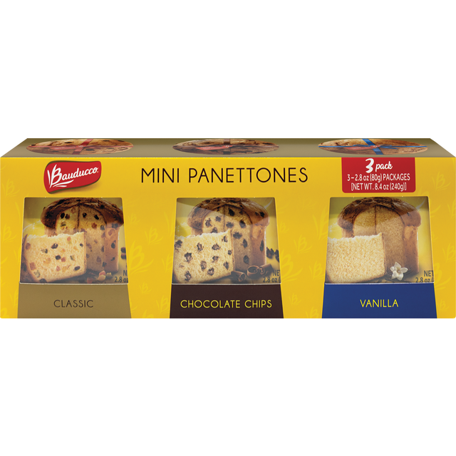 slide 1 of 1, Bauducco 3 Pack Mini Panettone 8.4 Ounce, 1 ct