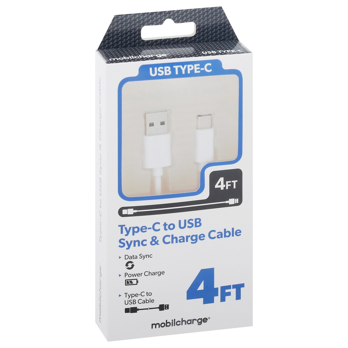 slide 2 of 11, MobilCharge 4 Feet Type-C To USB Sync & Charge Cable 1 ea Box, 1 ct