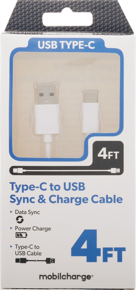 slide 7 of 11, MobilCharge 4 Feet Type-C To USB Sync & Charge Cable 1 ea Box, 1 ct