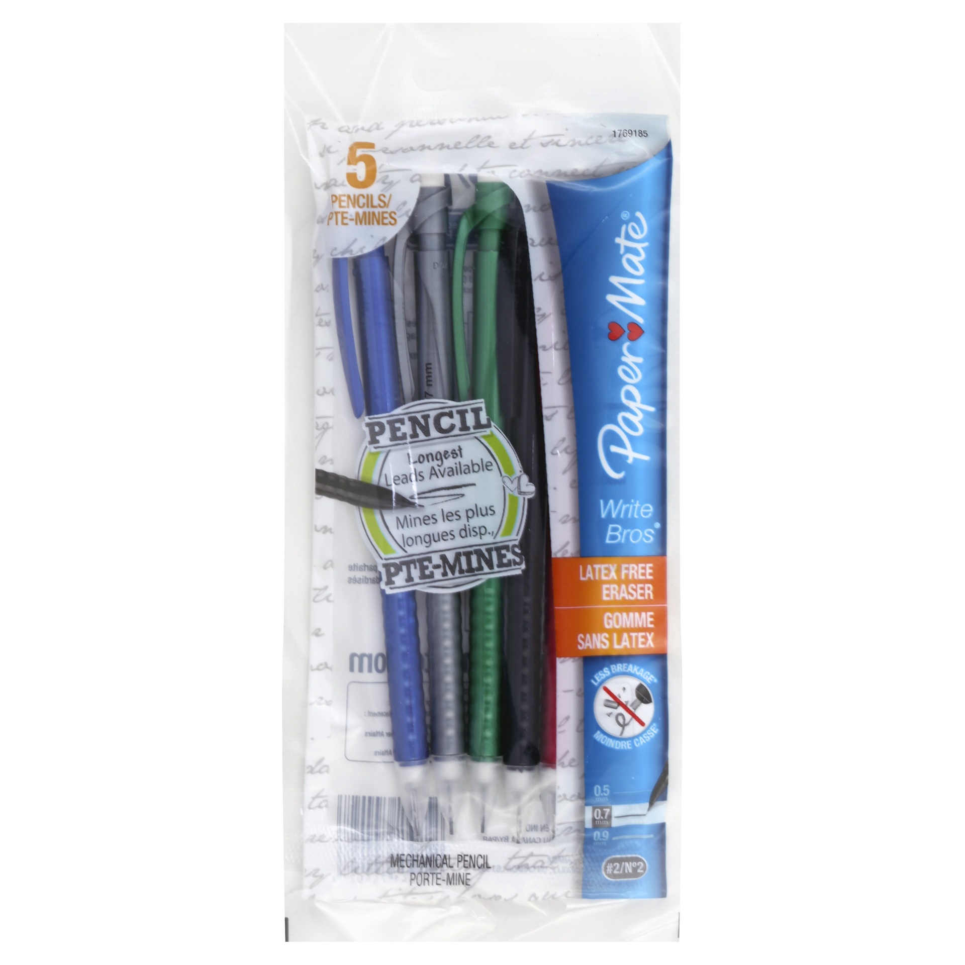 slide 1 of 2, Paper Mate Refillable Mechanical Pencils 0.7 mm HB No. 2, 5 ct