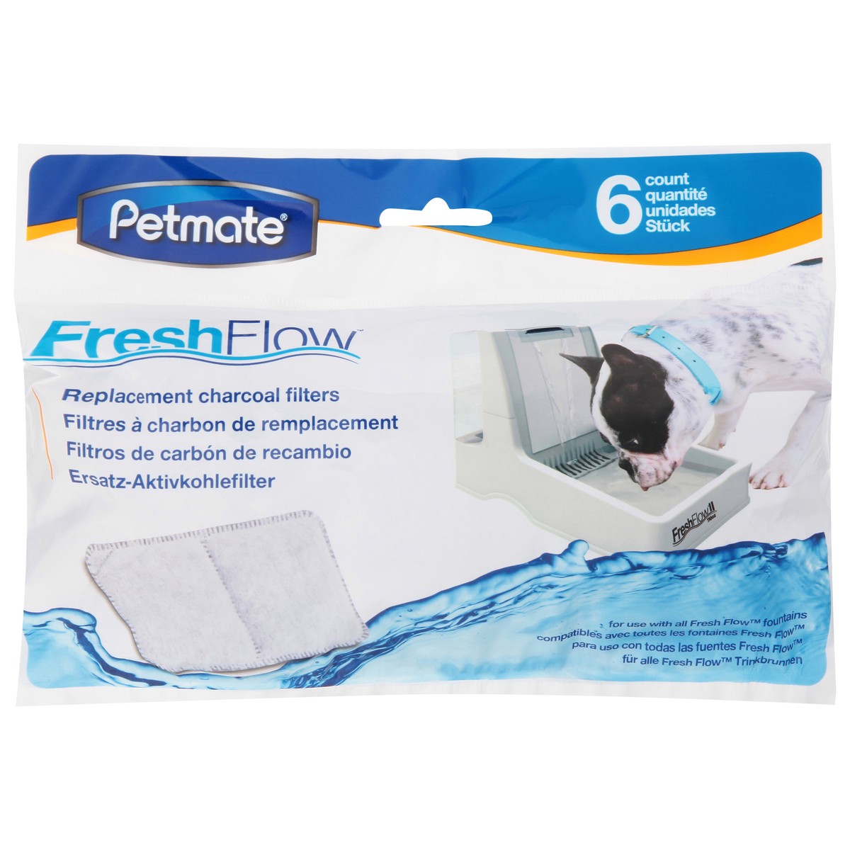 slide 1 of 9, Petmate Fresh Flow Replacement Replacement Charcoal Filters 6 ea, 6 ct