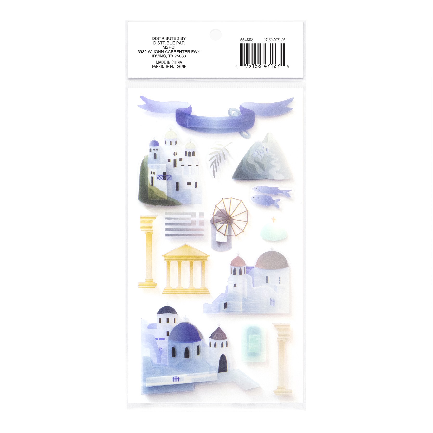 slide 4 of 6, Greece Dimensional Stickers By Recollections, 3.875 in x 7 in