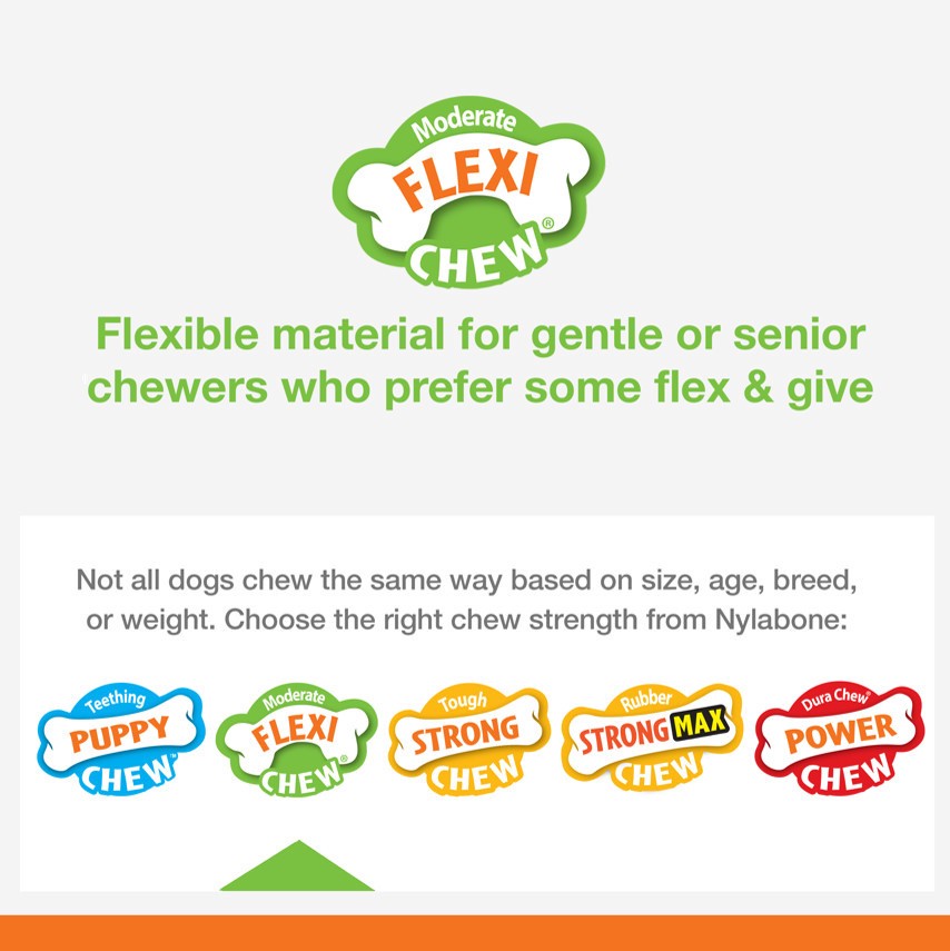 slide 8 of 10, Nylabone Flexi Chew Bone Chicken Giant, 3.96 oz; MED