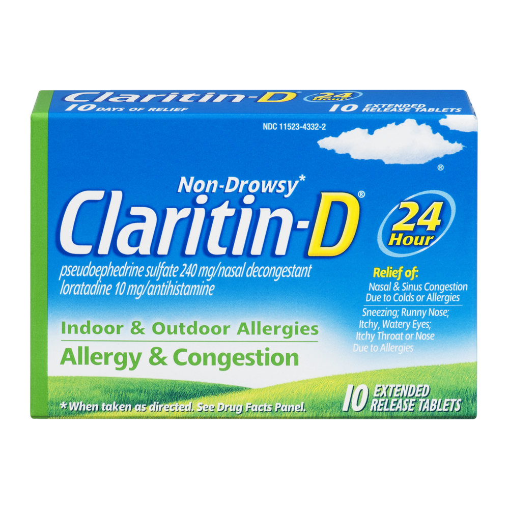 ClaritinD 24Hour Indoor Outdoor Allergies Allergy Congestion Extended Relief Tablets 10 ct Shipt
