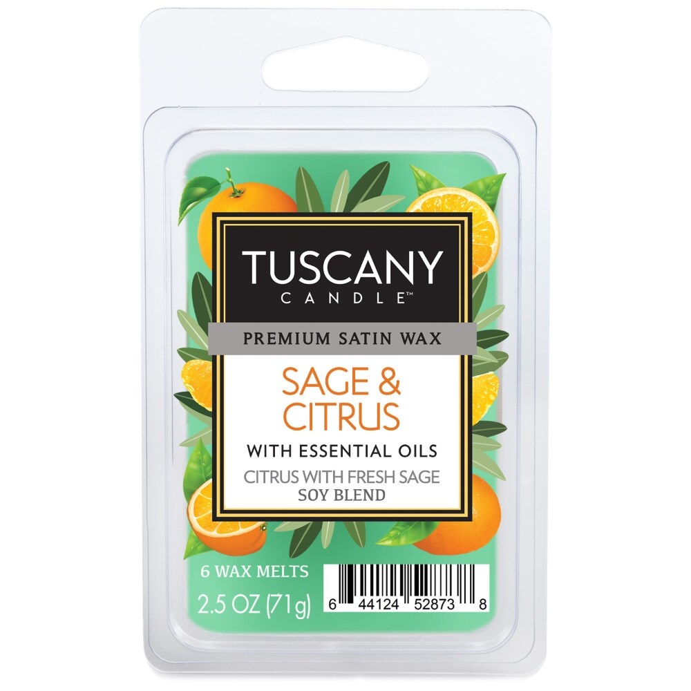 slide 1 of 1, Tuscany Candle Sage And Citrus Wax Melts - 6 Pack - Green, 2.5 oz