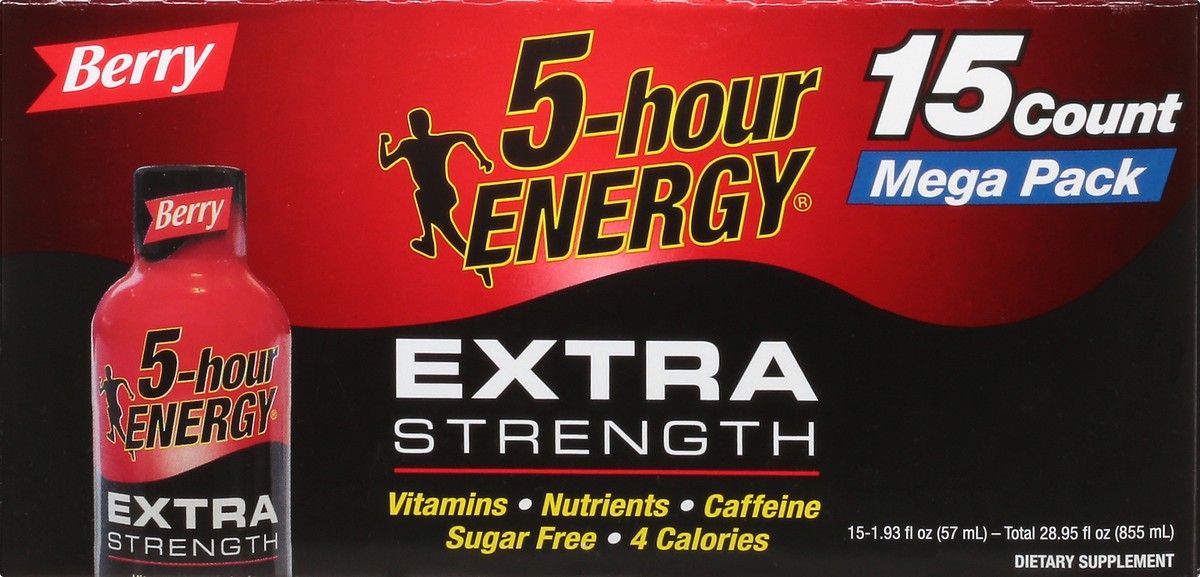 slide 2 of 14, 5-hour ENERGY Shot, Extra Strength, Berry, 15 ct