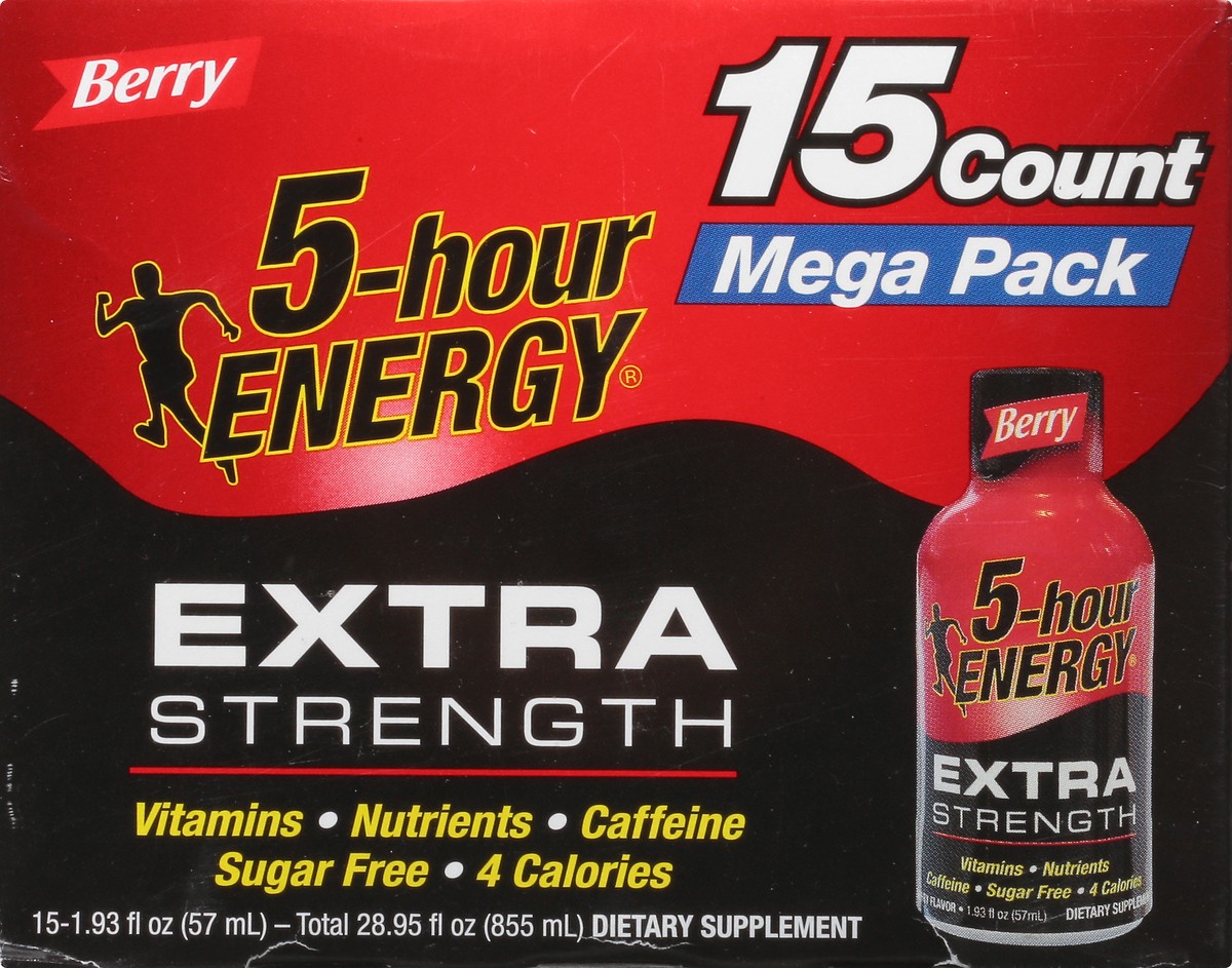 slide 3 of 14, 5-hour ENERGY Shot, Extra Strength, Berry, 15 ct