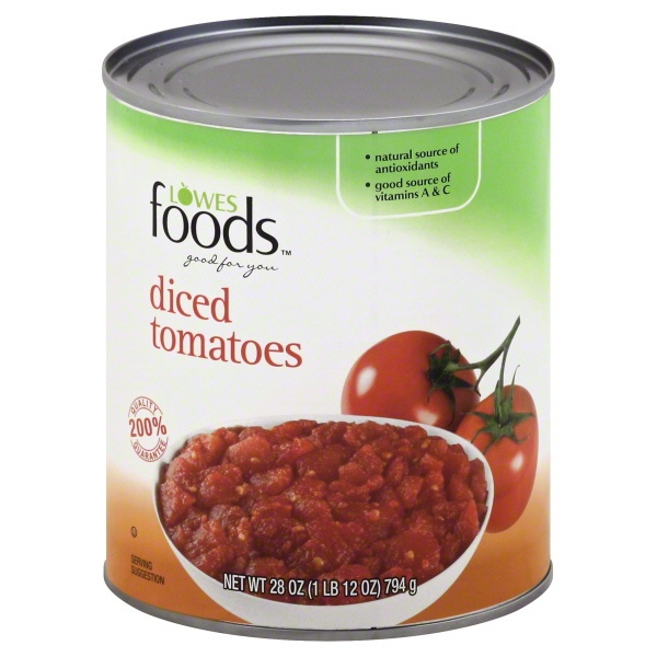 slide 1 of 1, Lowes Foods Tomatoes Diced, 28 oz