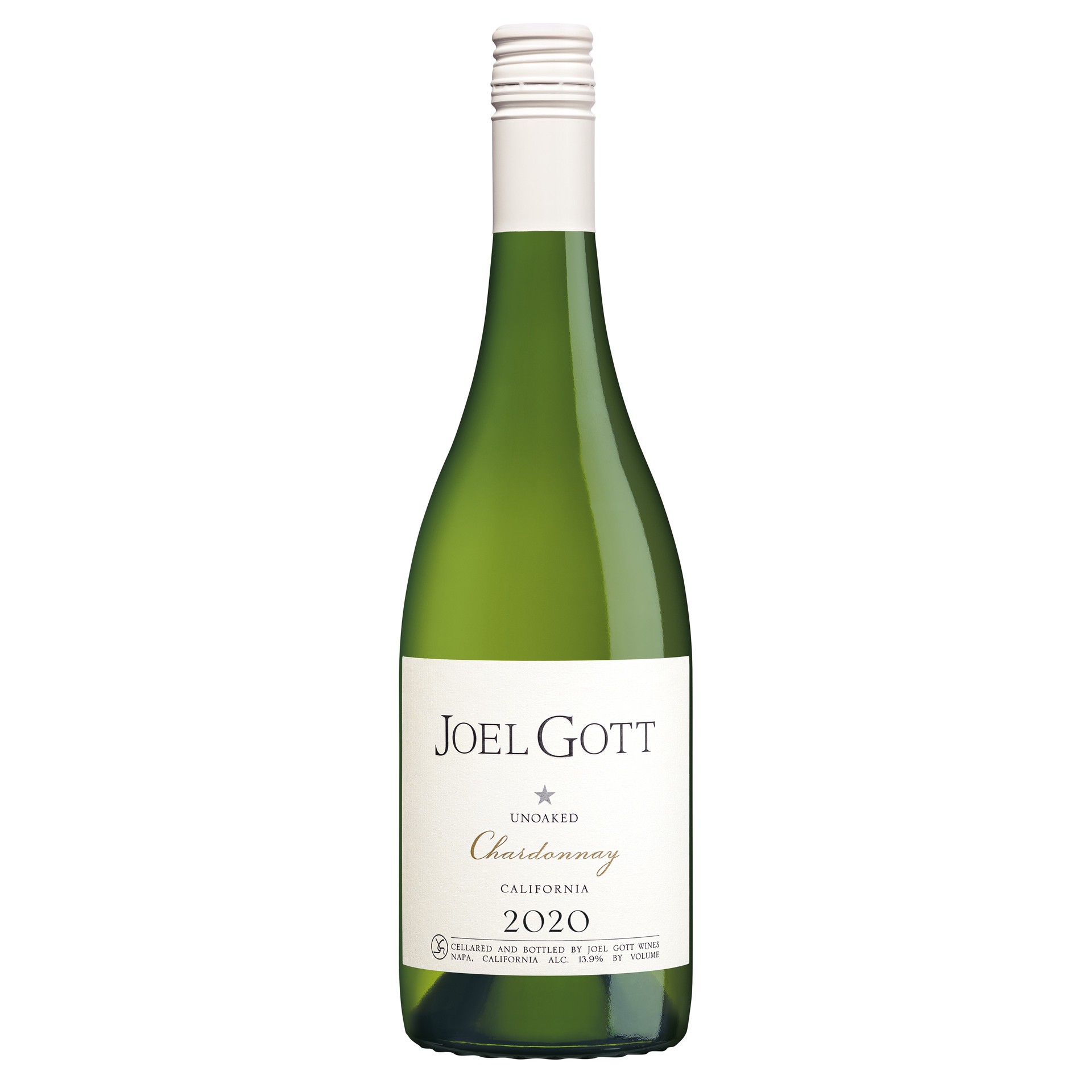 slide 1 of 2, Joel Gott California Unoaked Chardonnay White Wine, 750 ml Glass Bottle, 13.9% ABV, 750 ml