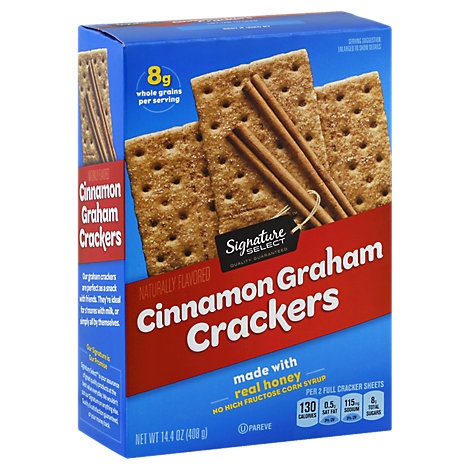 slide 1 of 1, Signature Select Crackers Graham Cinnamon, 14.4 oz