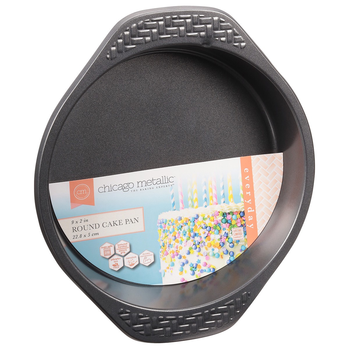 slide 7 of 9, Chicago Metallic Chicago Metal Non Stick 9 In Round Cake Pan, 1 ct