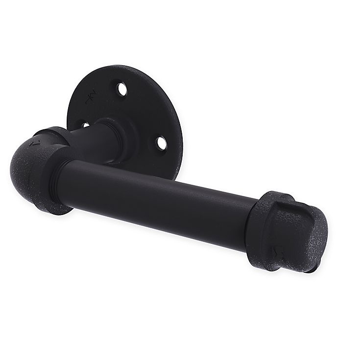 slide 1 of 1, Allied Brass Pipeline Collection European Style Toilet Paper Holder - Matte Black, 1 ct