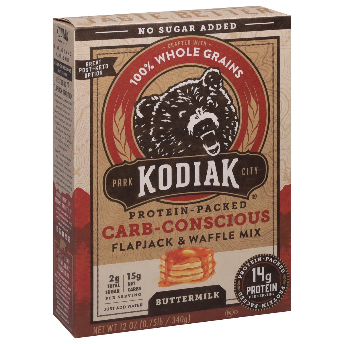 slide 2 of 9, Kodiak Cakes Cakes Carb Conscious Buttermilk Flapjack Mix, 12 oz