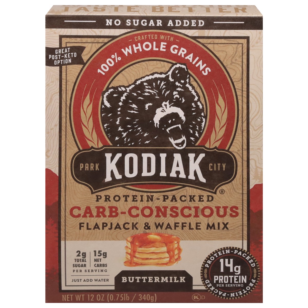 slide 1 of 9, Kodiak Cakes Cakes Carb Conscious Buttermilk Flapjack Mix, 12 oz