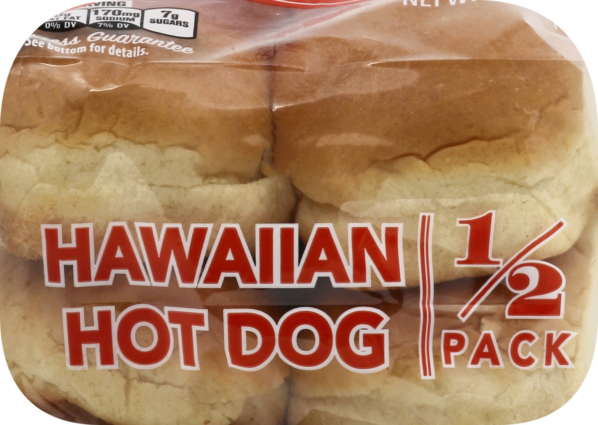 slide 9 of 9, Lewis Bakeries Hawaiian Half Pack Hot Dog Buns, 7.5 oz, 4 Count, 7.5 oz