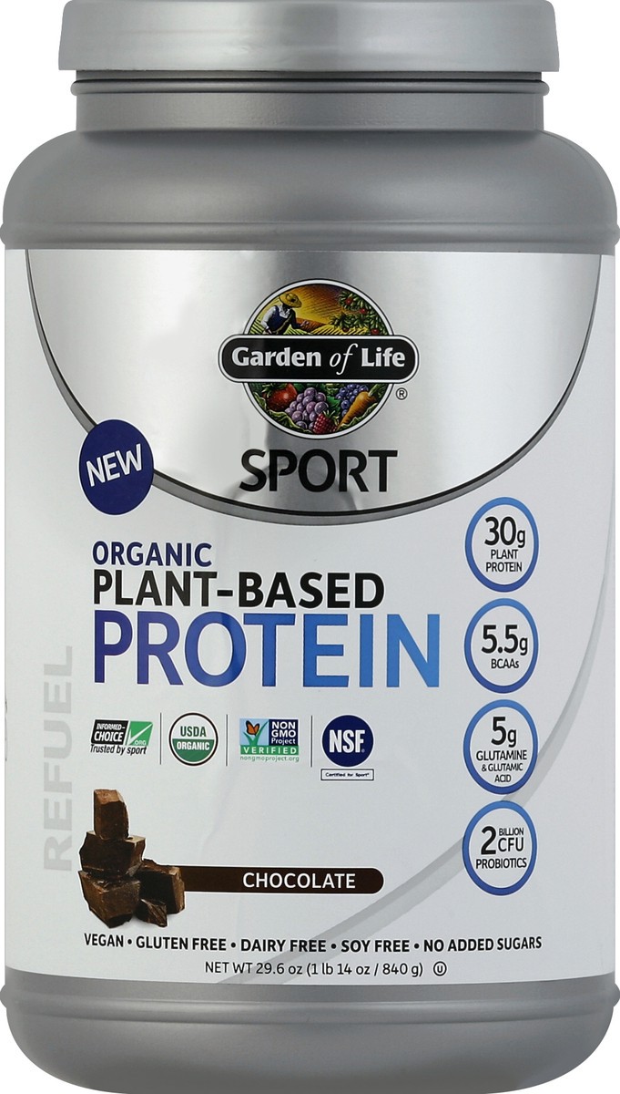 slide 2 of 2, Garden of Life Sport Chocolate Plant-based Protein, 29.6 oz