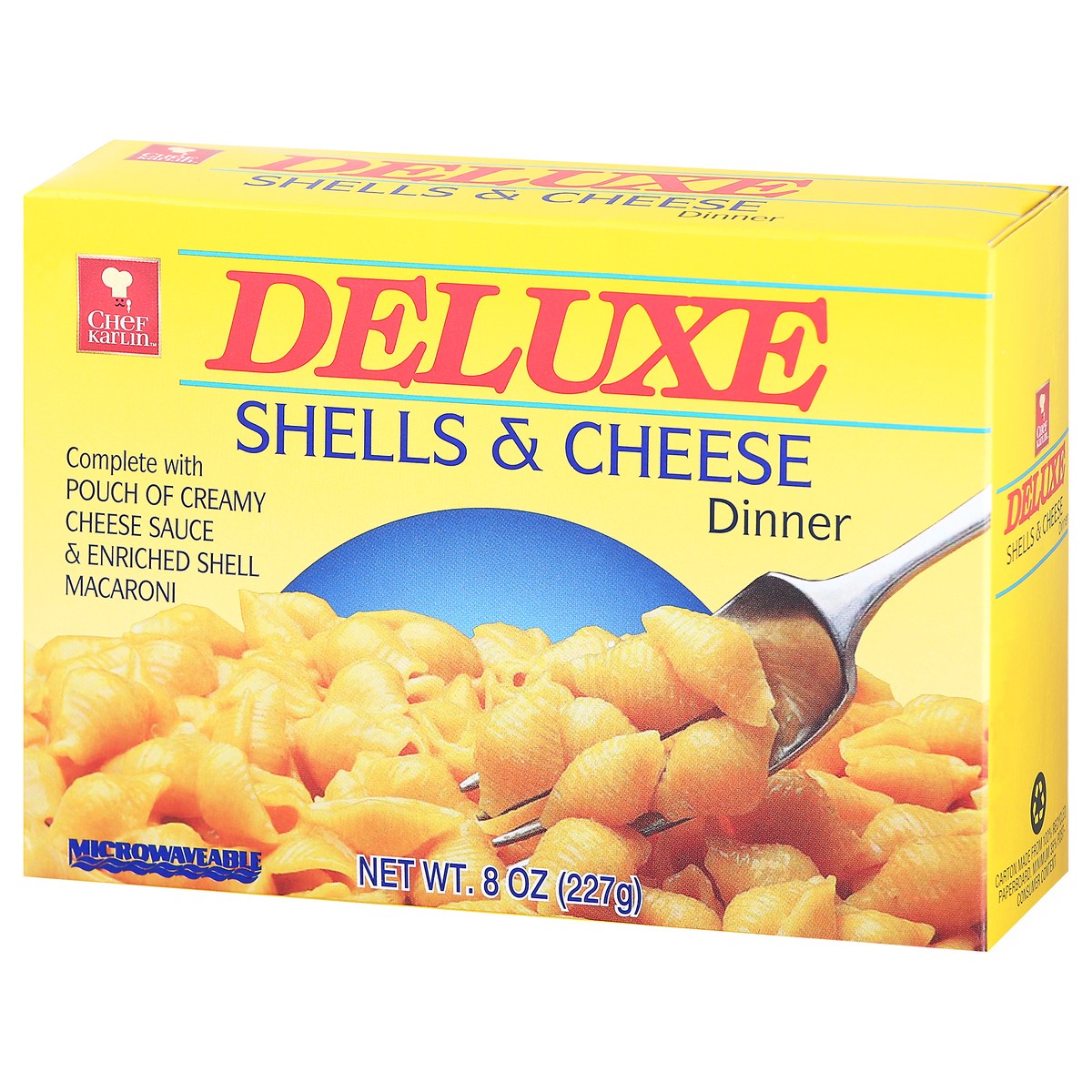 slide 3 of 9, Chef Karlin Deluxe Shells & Cheese Dinner 8 oz, 8 oz