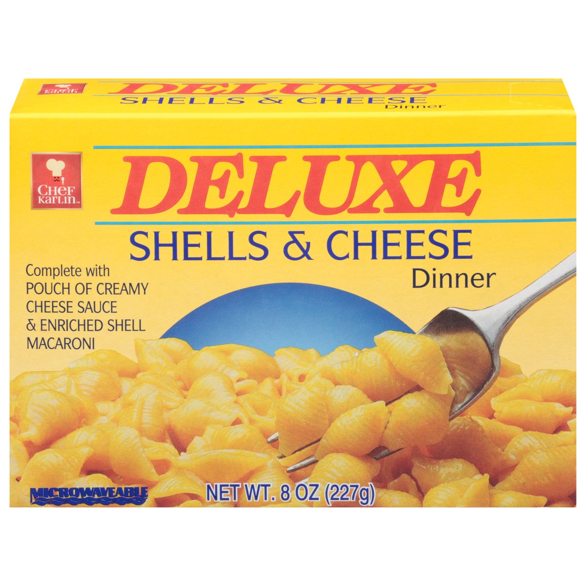 slide 1 of 9, Chef Karlin Deluxe Shells & Cheese Dinner 8 oz, 8 oz