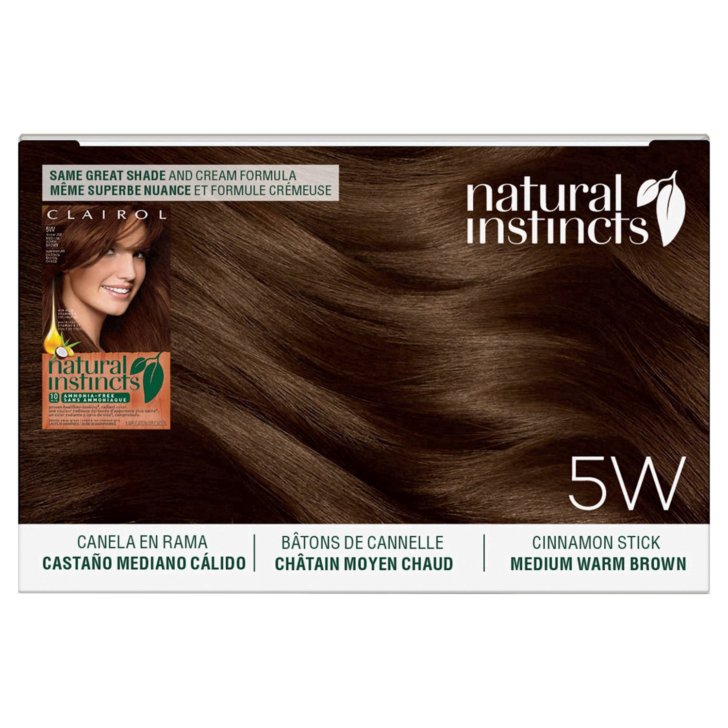 slide 15 of 43, Natural Instincts Clairol Demi-Permanent Hair Color Cream Kit - 5W Medium Warm Brown, Cinnamon Stick, 1 ct