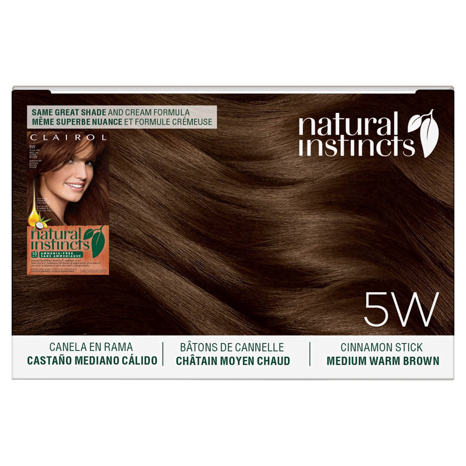 slide 19 of 43, Natural Instincts Clairol Demi-Permanent Hair Color Cream Kit - 5W Medium Warm Brown, Cinnamon Stick, 1 ct