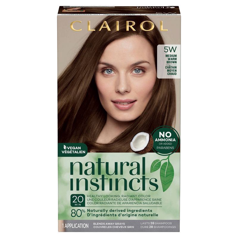 slide 1 of 43, Natural Instincts Clairol Demi-Permanent Hair Color Cream Kit - 5W Medium Warm Brown, Cinnamon Stick, 1 ct