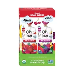 Once Upon A Farm Organic Belly Blends - Red Berries, Cherries & Sweet Potato + Banana Berry, 3.2 oz
