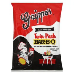 Grippo's Twin Pack Bar-Q Flavored Potato Chips - 8 oz