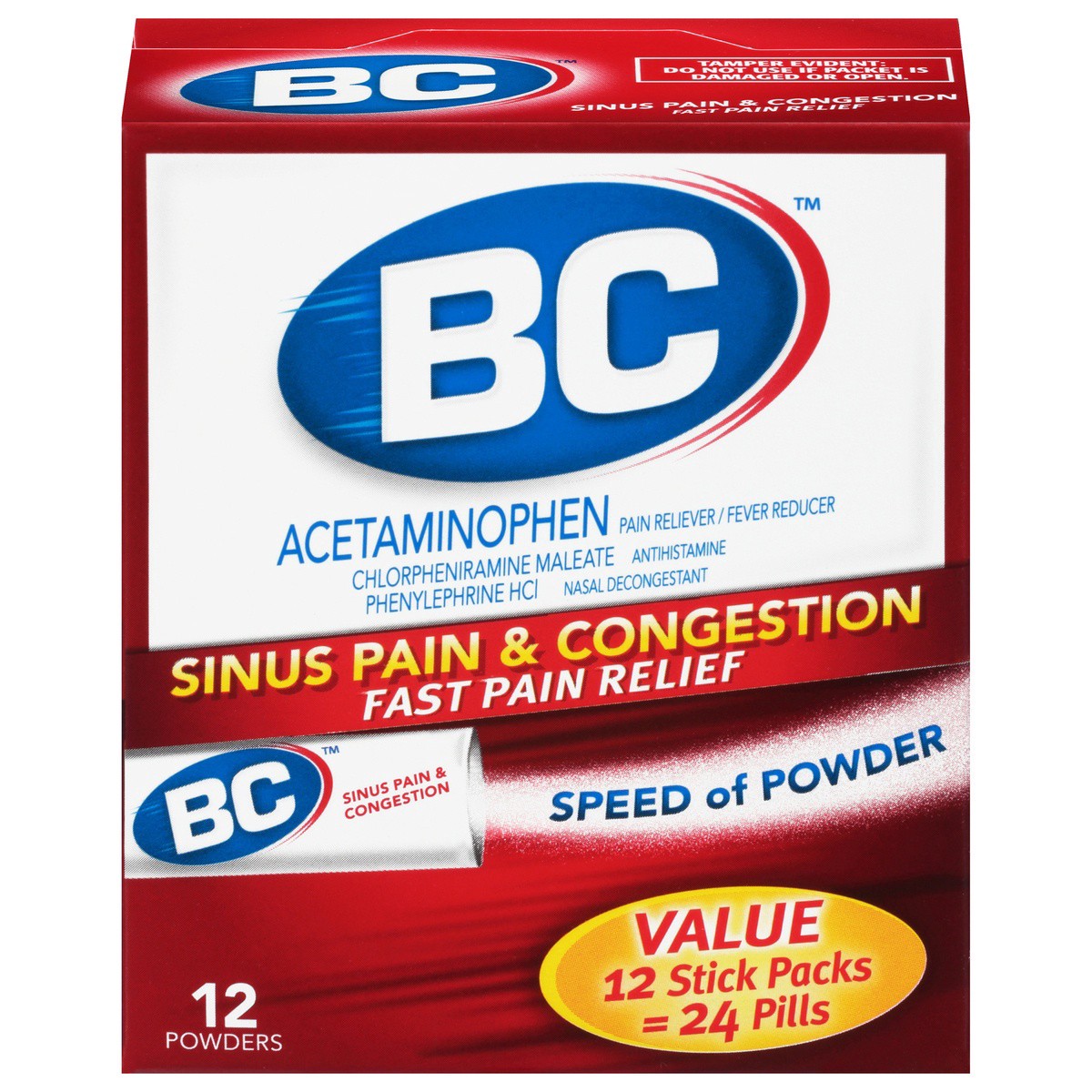 slide 1 of 10, Bc Fast Cold & Flu Relief Sinus Congestion & Pain Stick Packs - 12 Count, 12 ct