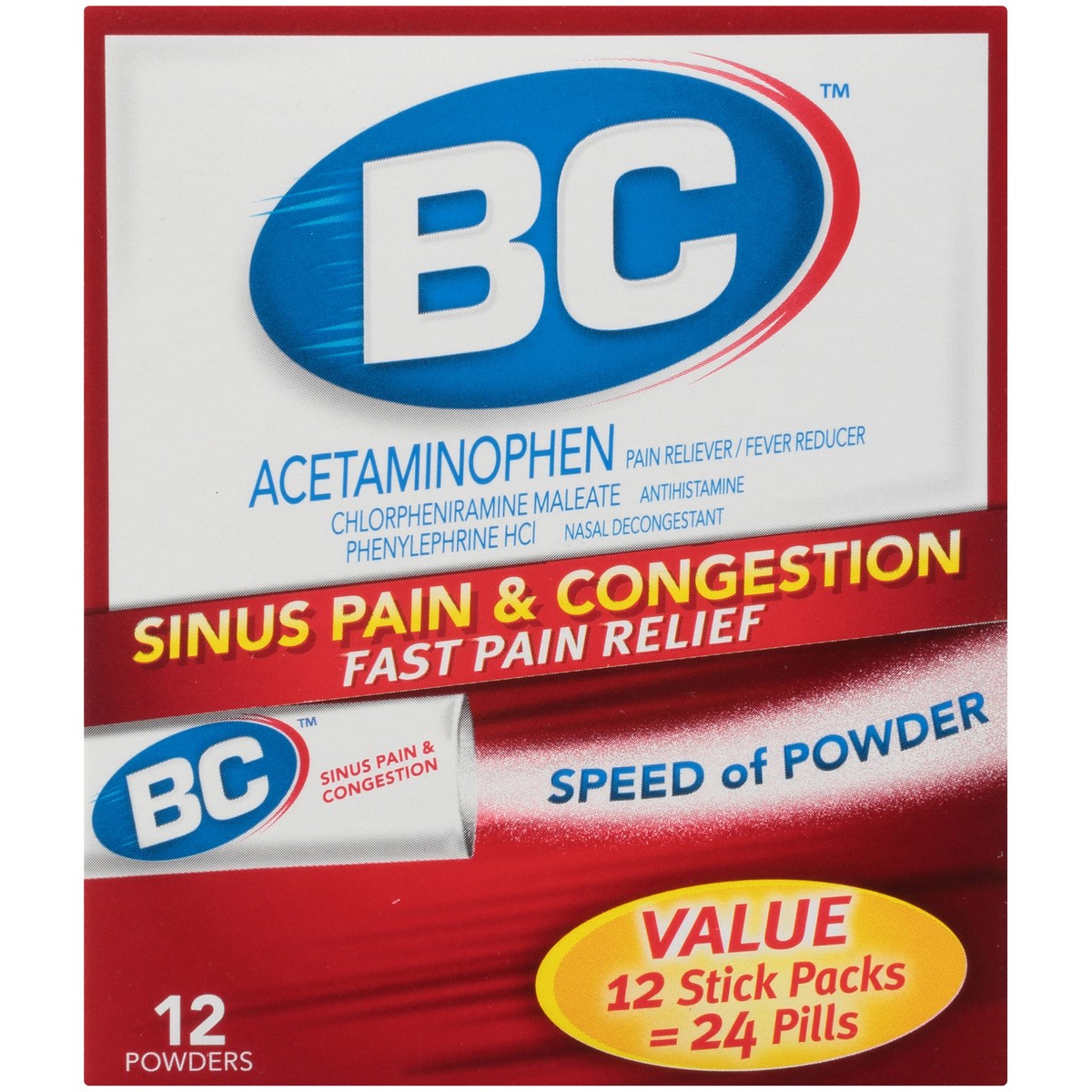 slide 7 of 10, Bc Fast Cold & Flu Relief Sinus Congestion & Pain Stick Packs - 12 Count, 12 ct