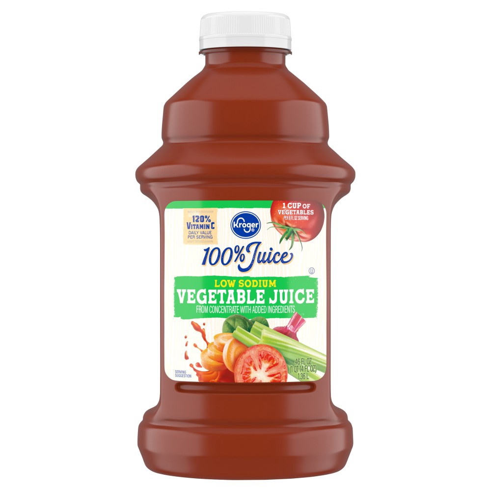 slide 1 of 1, Kroger Low Sodium Vegetable Juice Bottle, 46 fl oz