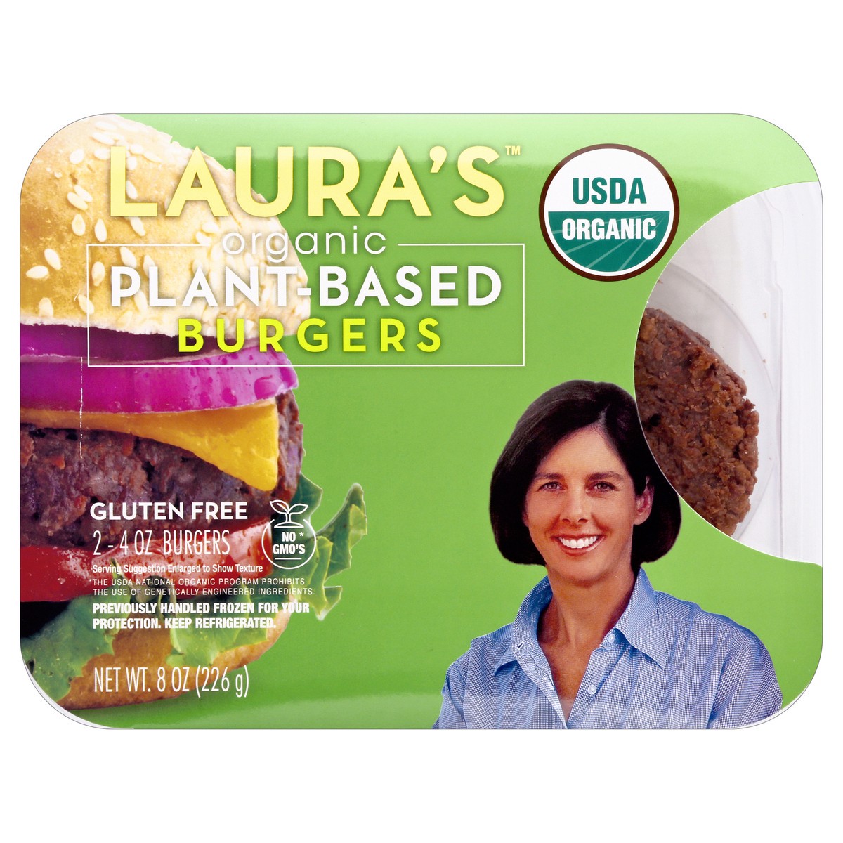 slide 1 of 13, Laura's Organic Plant-Based Burgers 2 ea, 2 ct