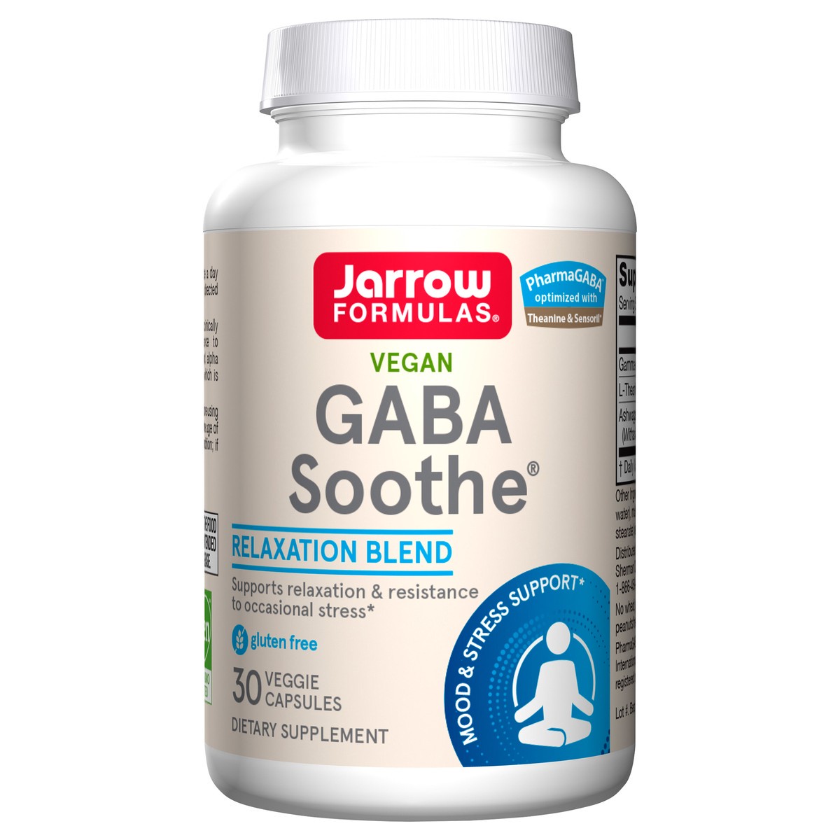 slide 1 of 4, Jarrow Formulas GABA Soothe - 30 Veggie Capsules - Dietary Supplement Supports Focus & Relaxation - With Theanine & Ashwagandha Extract - 30 Servings, 30 ct