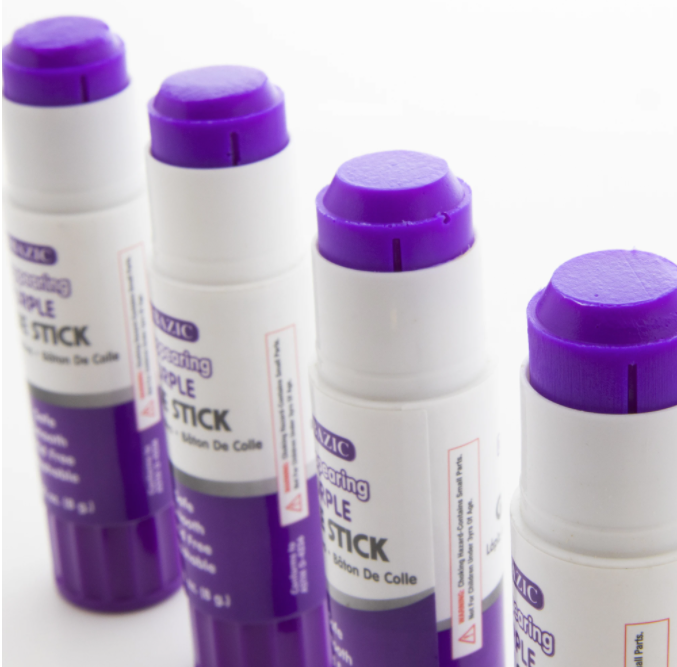 slide 1 of 1, Bazic Disappearing Purple Glue, 2 ct