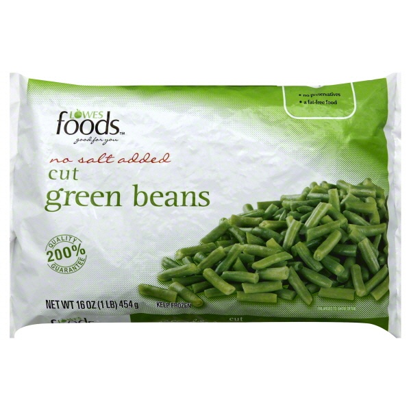 slide 1 of 1, Lowes Foods Cut Green Beans No Salt Added, 16 oz