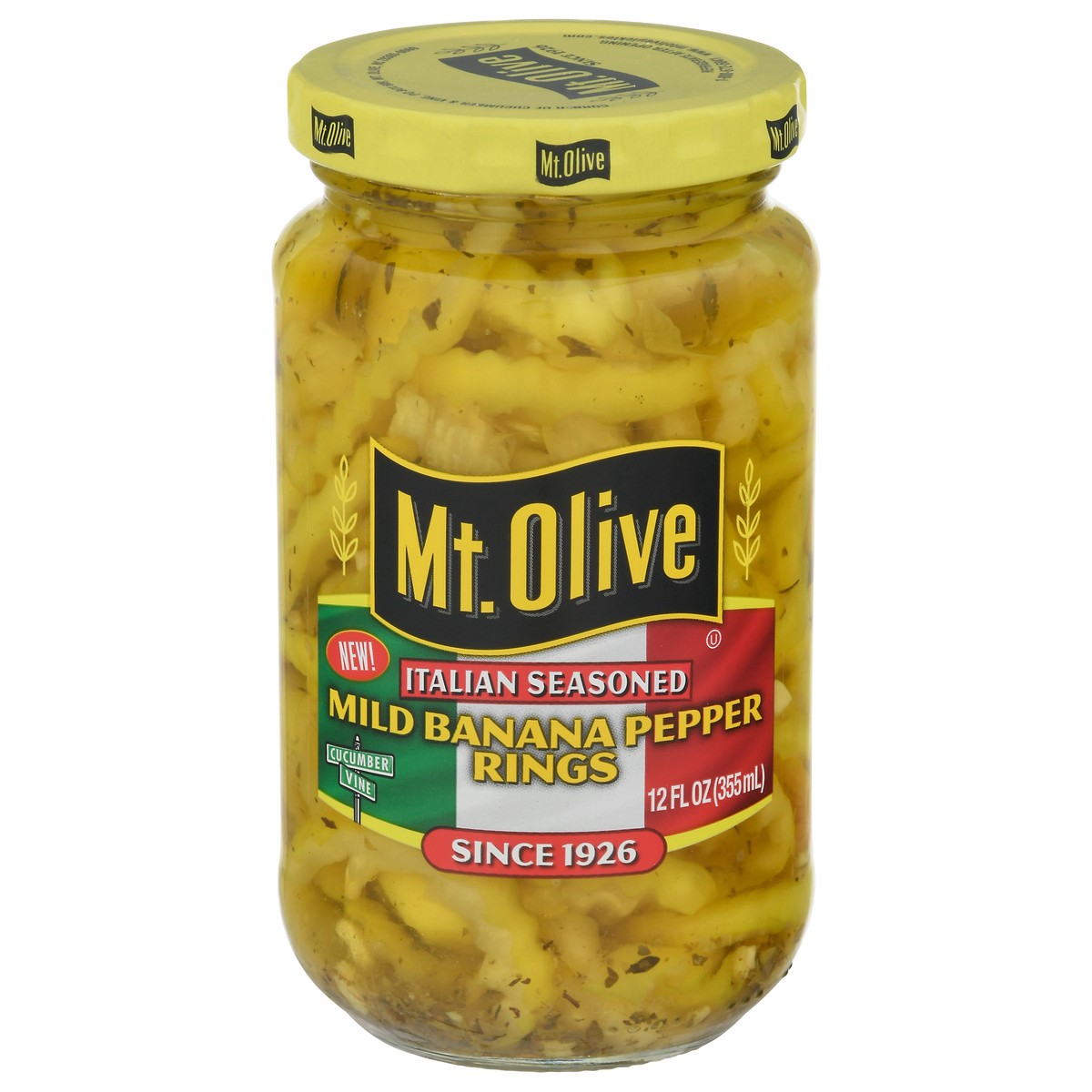 slide 3 of 11, Mt. Olive Mild Italian Seasoned Banana Pepper Rings 12 fl oz, 12 fl oz