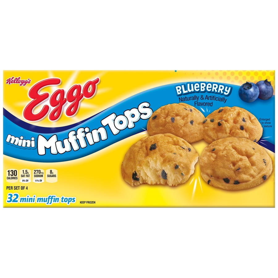 slide 1 of 2, Eggo Muffin Tops, Mini, Blueberry, 32 ct