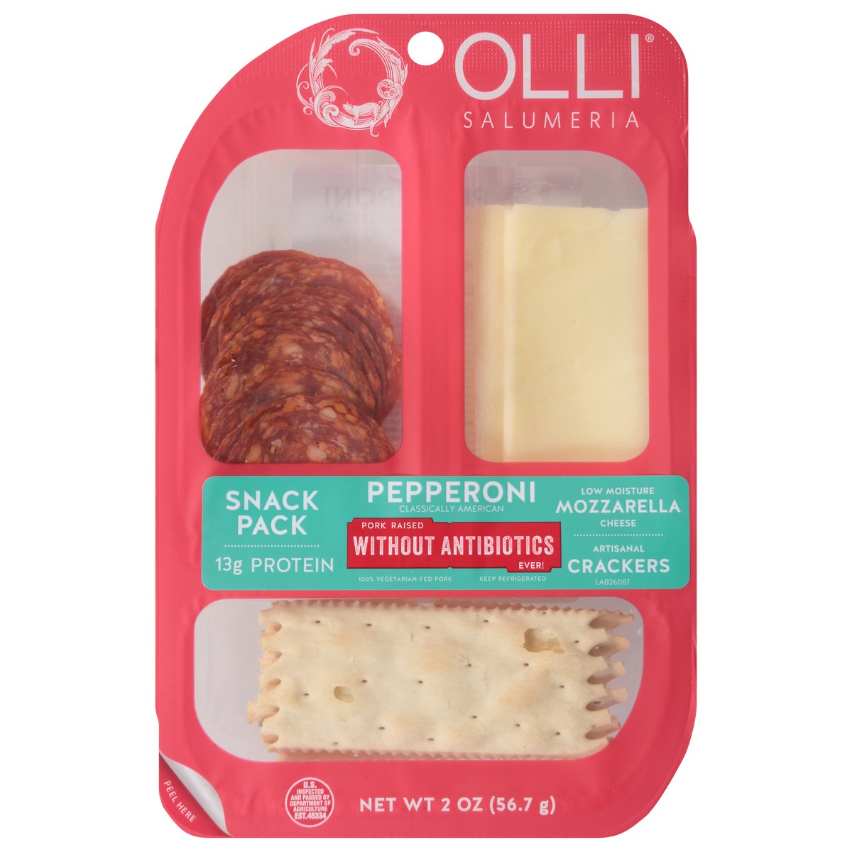 slide 6 of 13, Olli Salumeria Pepperoni/Mozzarella/Crackers Snack Pack 2 oz, 2 oz